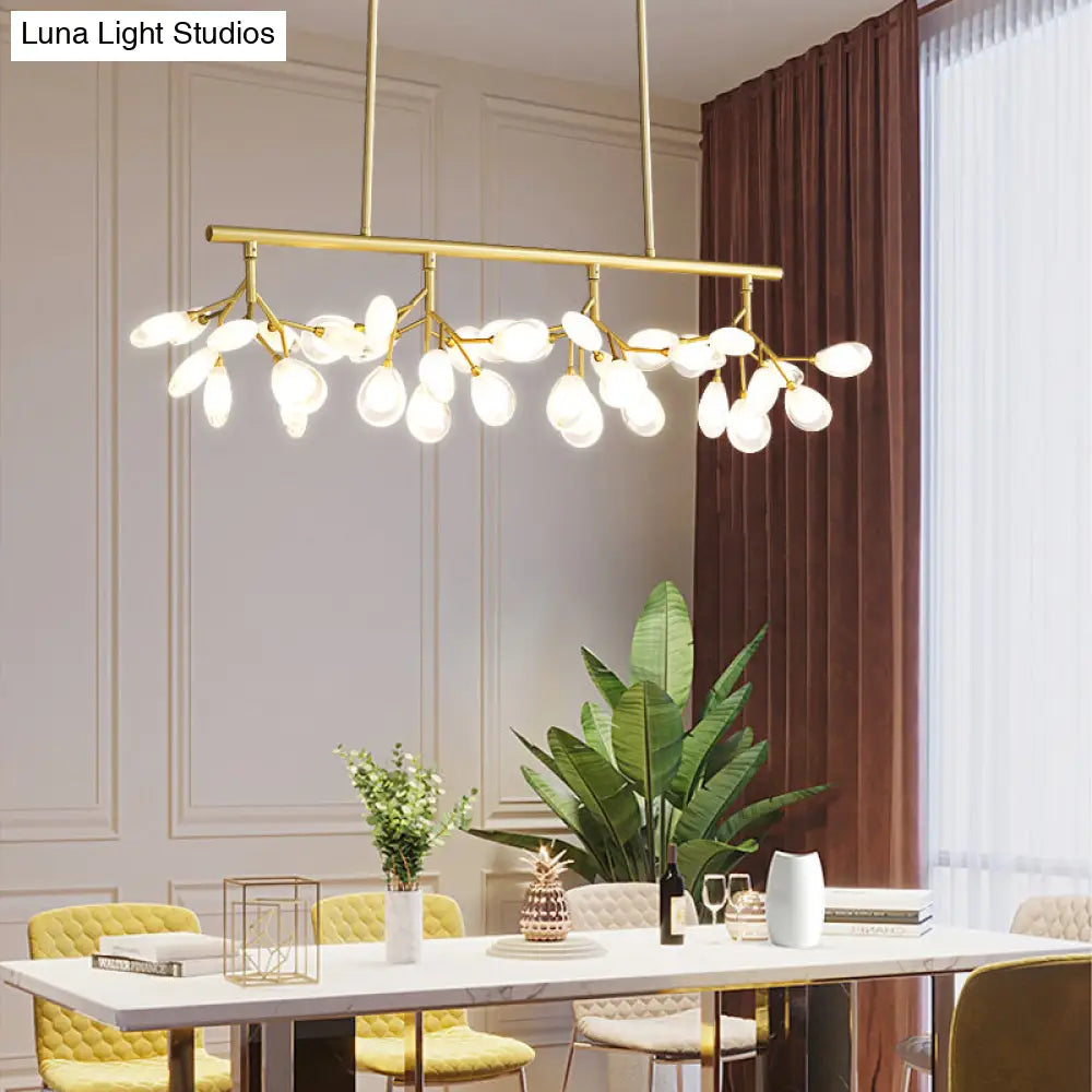 Acrylic Island Lighting Fixture: Simplicity Design With 36 Bulbs - Perfect For Dining Rooms!