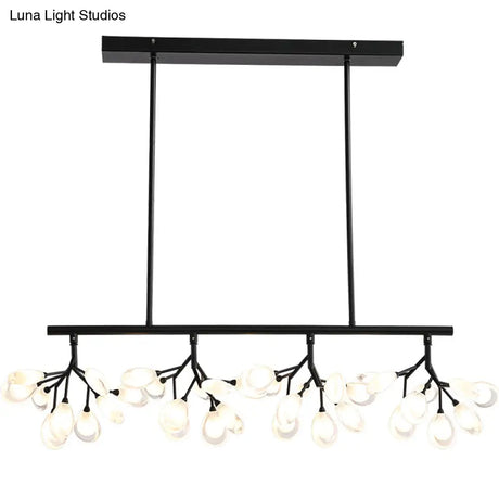 Acrylic Island Lighting Fixture: Simplicity Design With 36 Bulbs - Perfect For Dining Rooms!