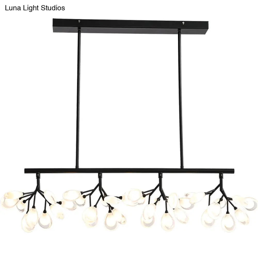 Acrylic Island Lighting Fixture: Simplicity Design With 36 Bulbs - Perfect For Dining Rooms!