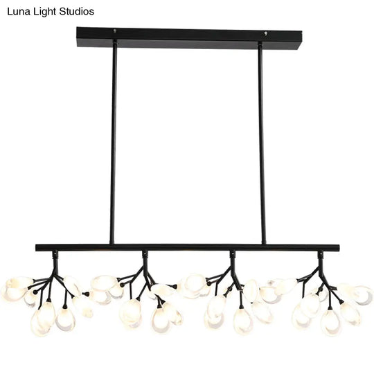 Acrylic Island Lighting Fixture: Simplicity Design With 36 Bulbs - Perfect For Dining Rooms!