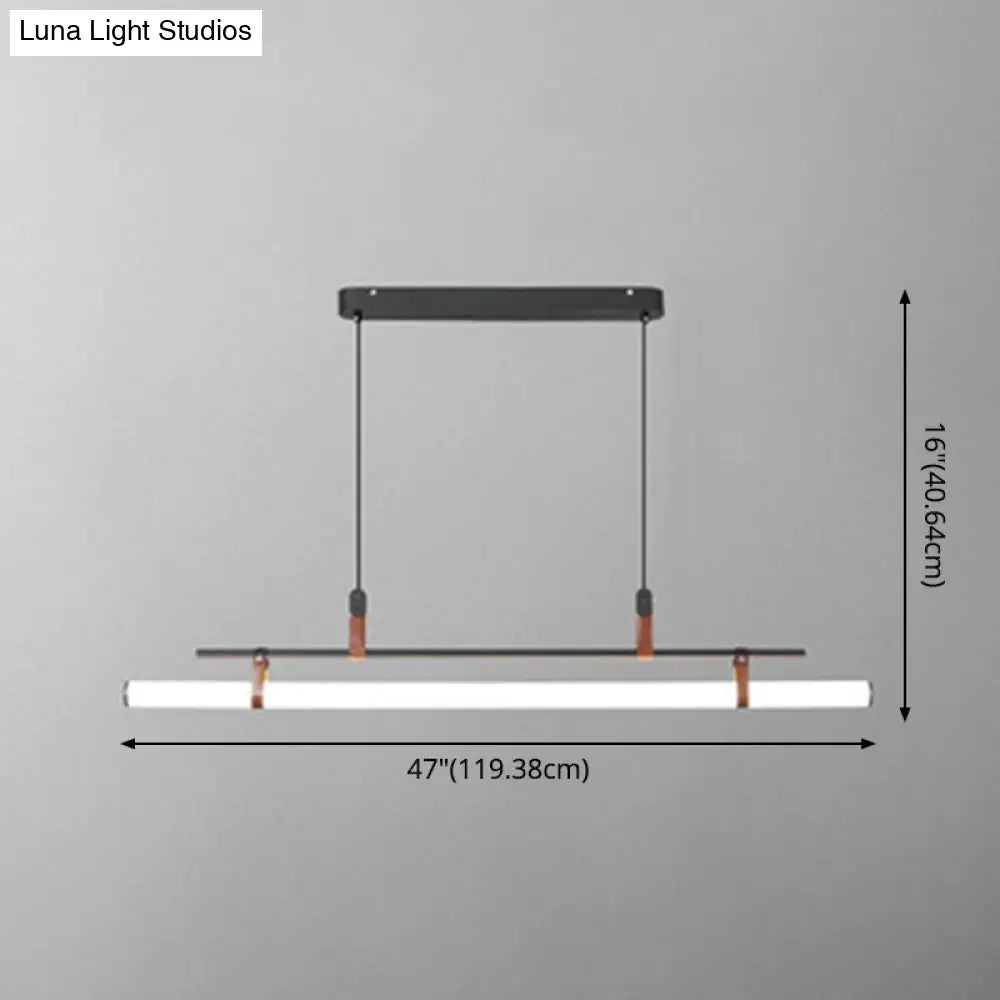 Acrylic Island Pendant Light: Sleek Pole Design With Led: Perfect For Dining Room