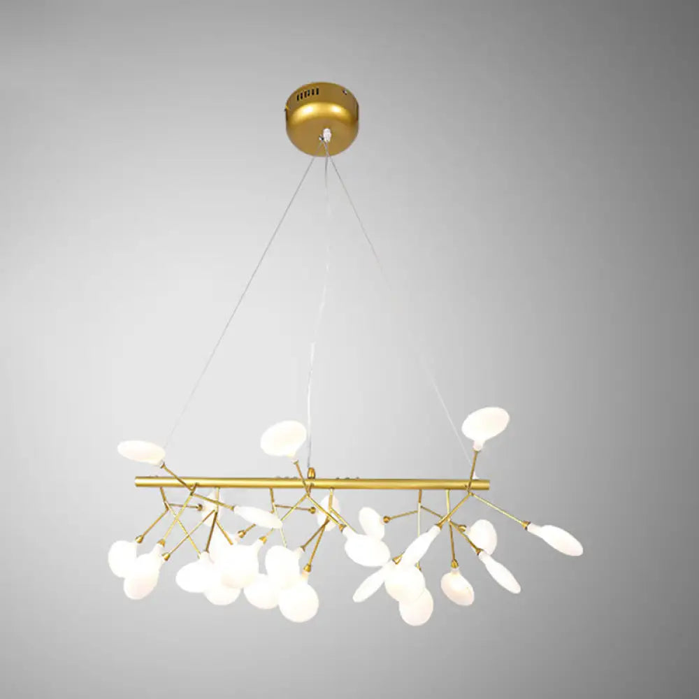 Acrylic Leaf-Shaped Led Hanging Light Fixture For Dining Room - Modern Island Lighting 27 / Gold
