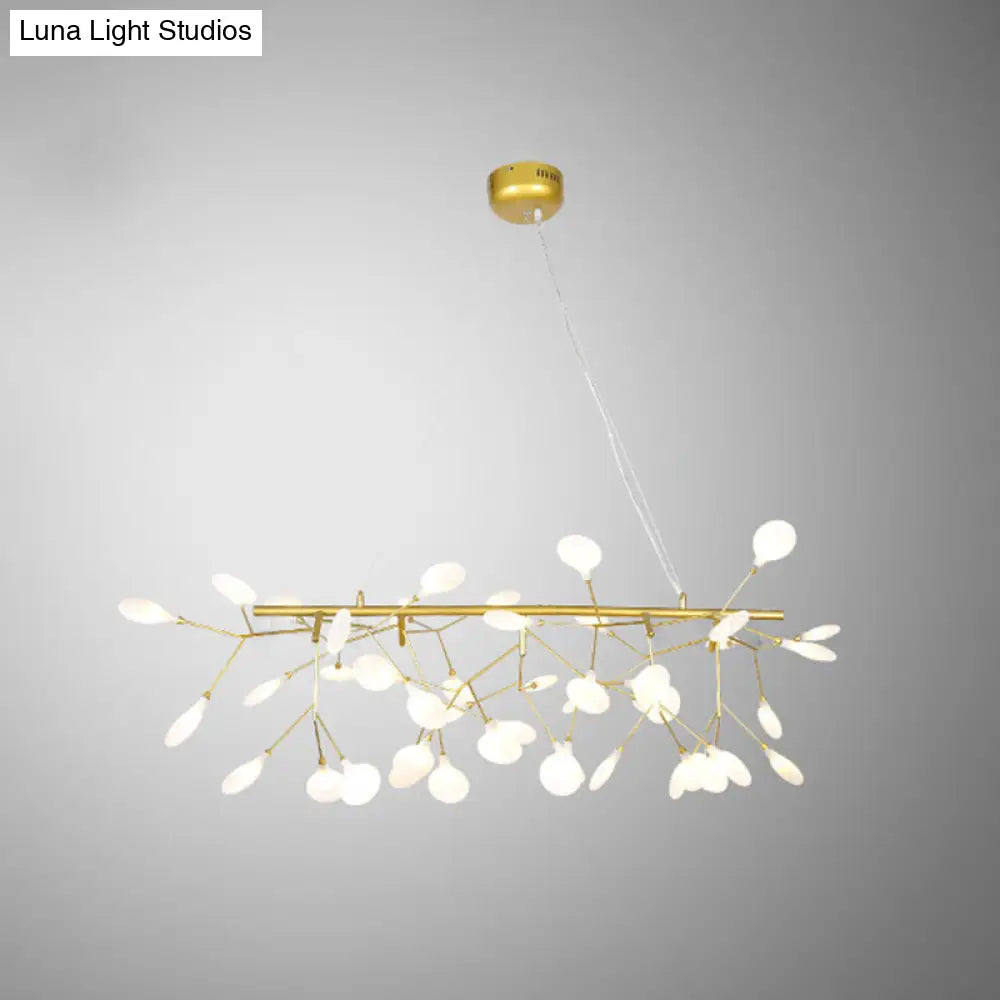 Acrylic Leaf-Shaped Led Hanging Light Fixture For Dining Room - Modern Island Lighting
