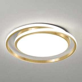 Acrylic Led Ceiling Lamp In Brushed Gold - Simple Style Flush Mount For Bedroom / 18 White