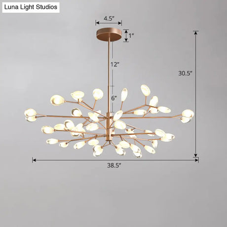 Acrylic Led Chandelier Pendant Light - Minimalist Tree Branch Design For Living Room Ceiling Lamp