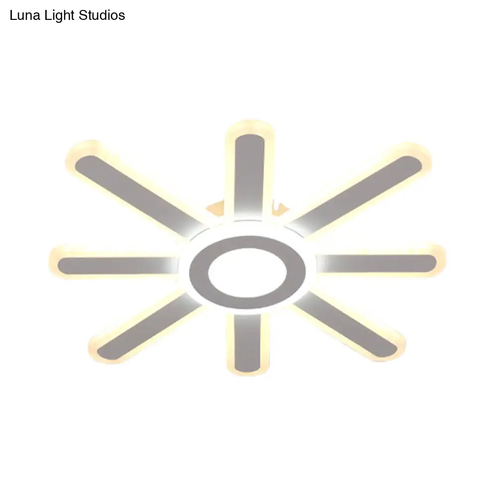 Acrylic Led Flush Mount Ceiling Light Sun-Like Simplicity 19.5/23.5 Wide White - Warm/White