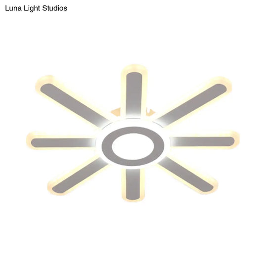 Acrylic Led Flush Mount Ceiling Light Sun-Like Simplicity 19.5/23.5 Wide White - Warm/White
