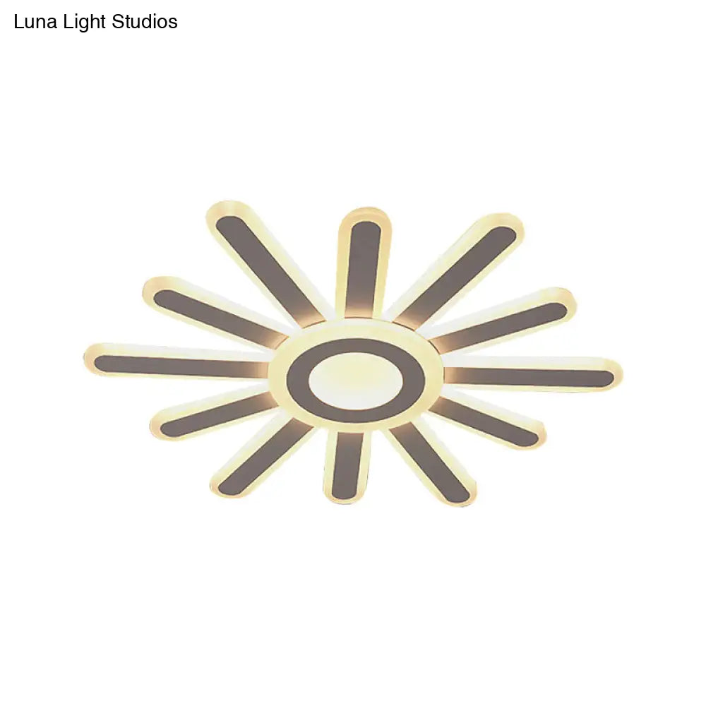 Acrylic Led Flush Mount Ceiling Light – Sun-Like Simplicity 19.5’/23.5’ Wide White - Warm/White