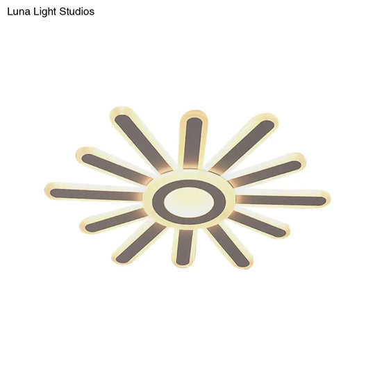Acrylic Led Flush Mount Ceiling Light – Sun-Like Simplicity 19.5’/23.5’ Wide White - Warm/White