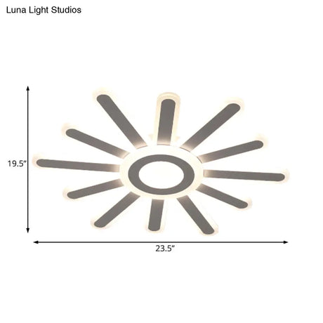 Acrylic Led Flush Mount Ceiling Light – Sun-Like Simplicity 19.5’/23.5’ Wide White - Warm/White