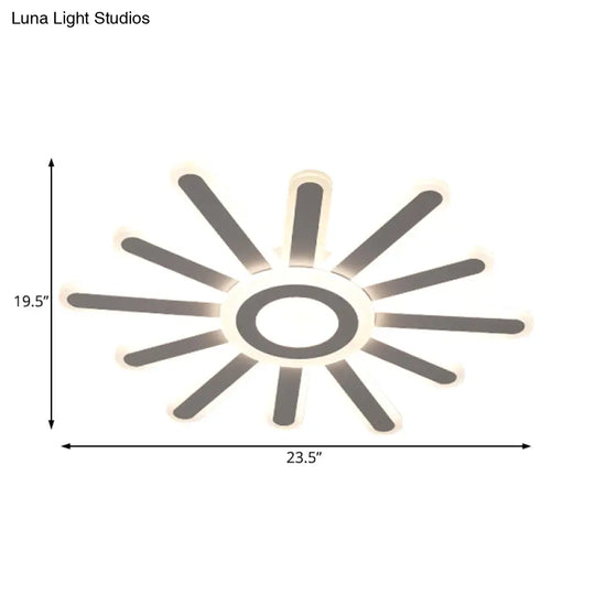 Acrylic Led Flush Mount Ceiling Light – Sun-Like Simplicity 19.5’/23.5’ Wide White - Warm/White