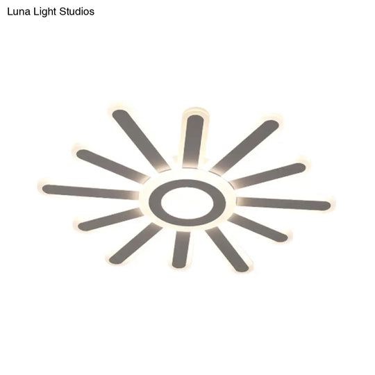 Acrylic Led Flush Mount Ceiling Light – Sun-Like Simplicity 19.5’/23.5’ Wide White - Warm/White