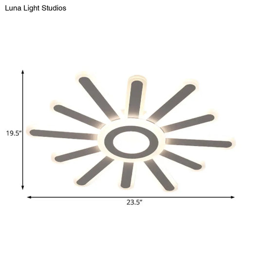 Acrylic Led Flush Mount Ceiling Light Sun-Like Simplicity 19.5/23.5 Wide White - Warm/White