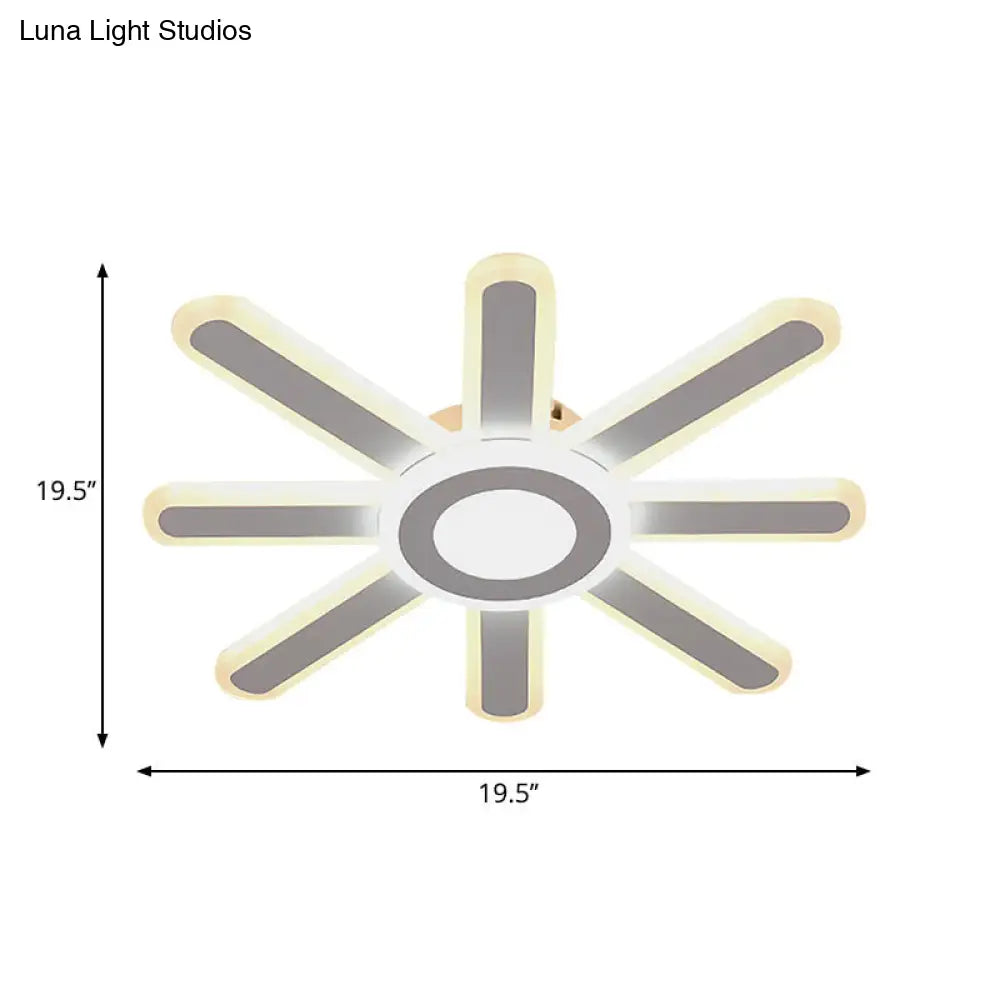 Acrylic Led Flush Mount Ceiling Light Sun-Like Simplicity 19.5/23.5 Wide White - Warm/White