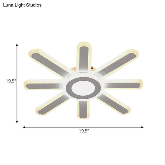 Acrylic Led Flush Mount Ceiling Light Sun-Like Simplicity 19.5/23.5 Wide White - Warm/White