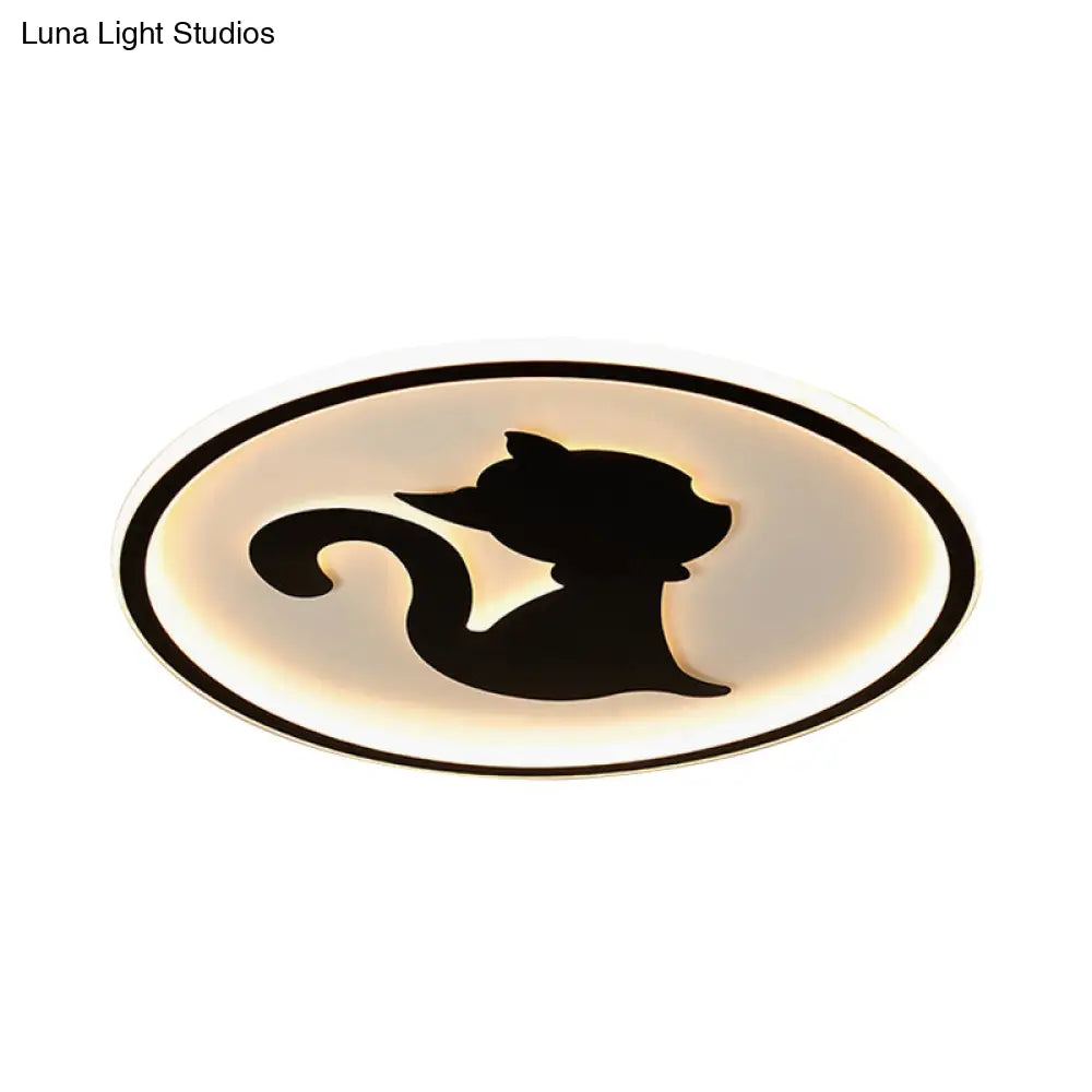Acrylic Led Kitten Ceiling Fixture - Animal Inspired Light For Bedroom And Nursery