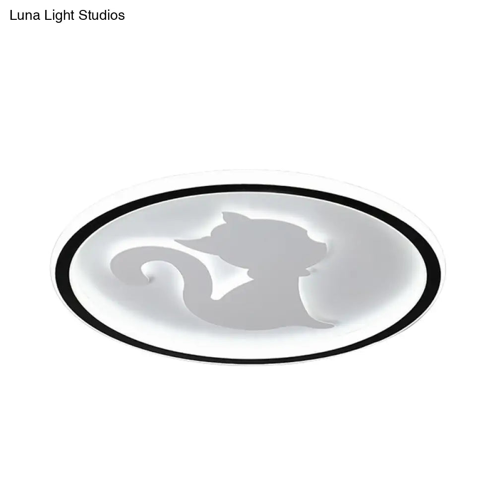 Acrylic Led Kitten Ceiling Fixture - Animal Inspired Light For Bedroom And Nursery White /