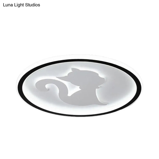 Acrylic Led Kitten Ceiling Fixture - Animal Inspired Light For Bedroom And Nursery White /