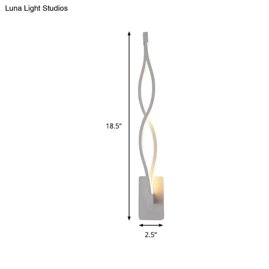 Acrylic Led Wall Sconce: Intertwined Design 1 Light Black/White Warm/White Lighting