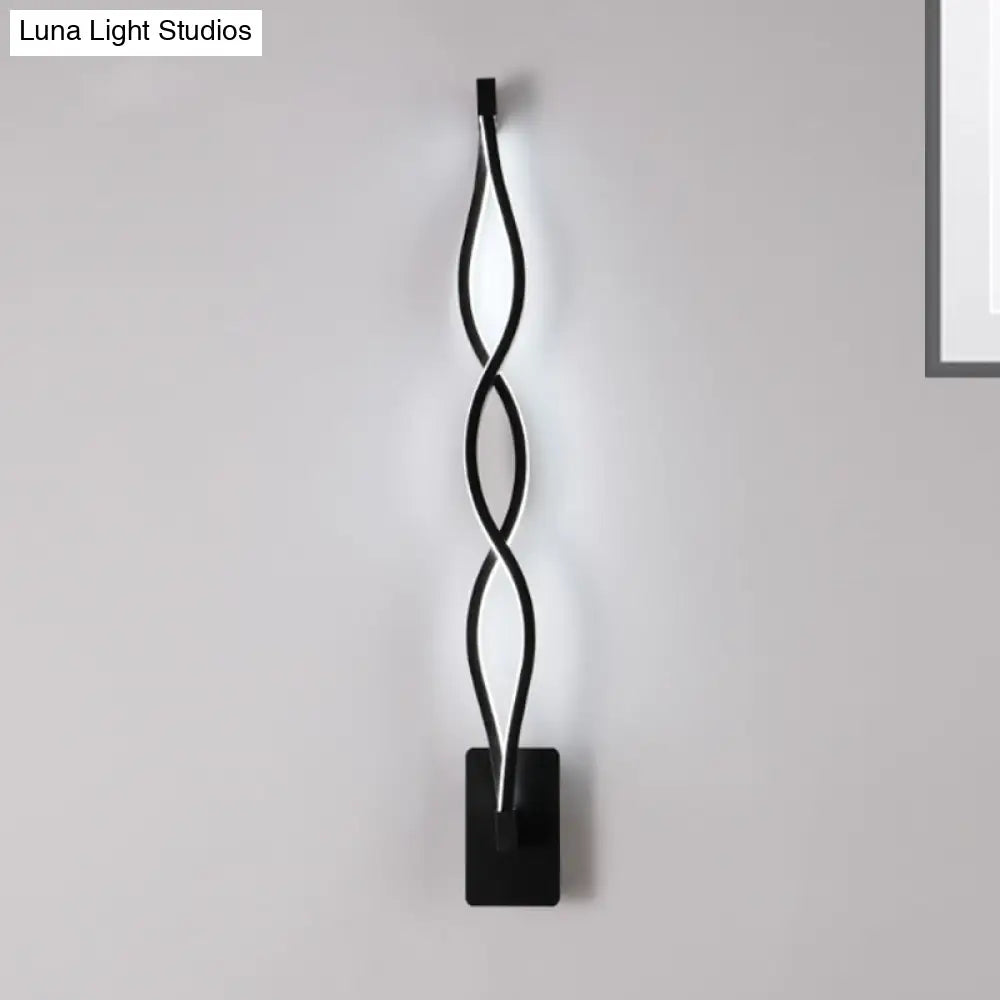 Acrylic Led Wall Sconce: Intertwined Design 1 Light Black/White Warm/White Lighting