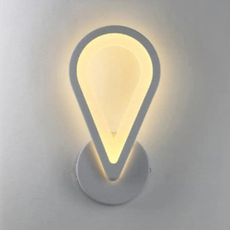 Acrylic Led Wall Sconce Light In Triangle Oval And Teardrop Shapes - Warm Or White /