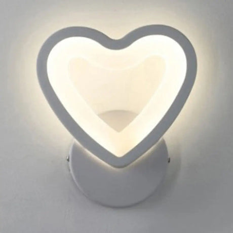 Acrylic Led Wall Sconce Light In Triangle Oval And Teardrop Shapes - Warm Or White / Loving Heart