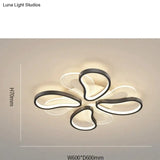 Acrylic Living Room Ceiling Lamp Led Petal Shaped Bedroom Modern Simple Household Restaurant Black /