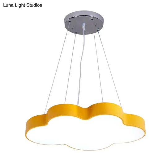 Acrylic Minimalist Led Pendant Light Fixture For Nursery - Cloud Shade Chandelier