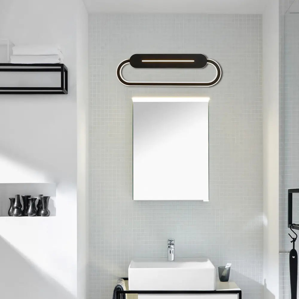 Acrylic Oval Led Wall Sconce With Modern Styling And Warm/White Light - Available In Black/White