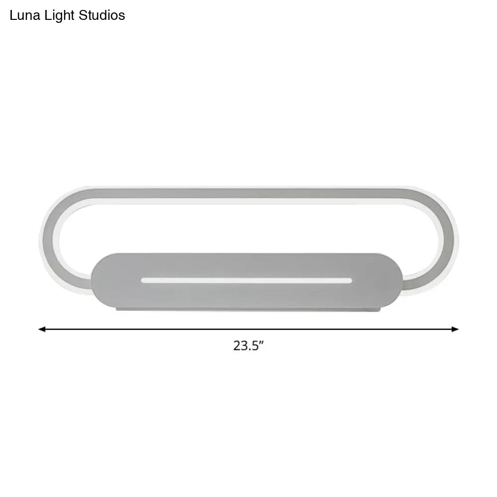 Acrylic Oval Led Wall Sconce With Modern Styling And Warm/White Light - Available In Black/White