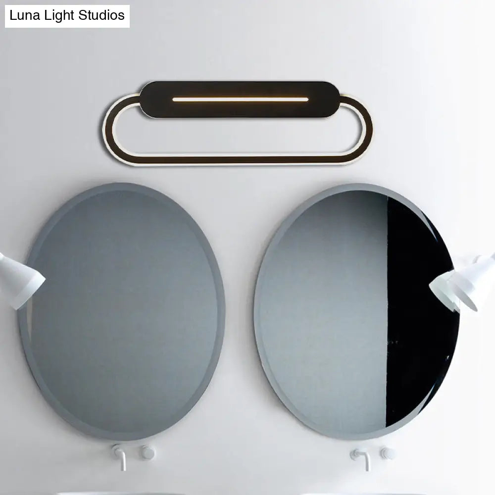 Acrylic Oval Led Wall Sconce With Modern Styling And Warm/White Light - Available In Black/White