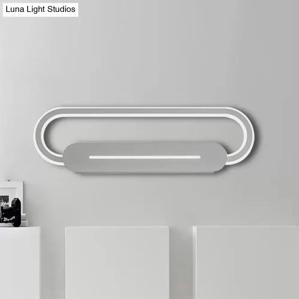 Acrylic Oval Led Wall Sconce With Modern Styling And Warm/White Light - Available In Black/White