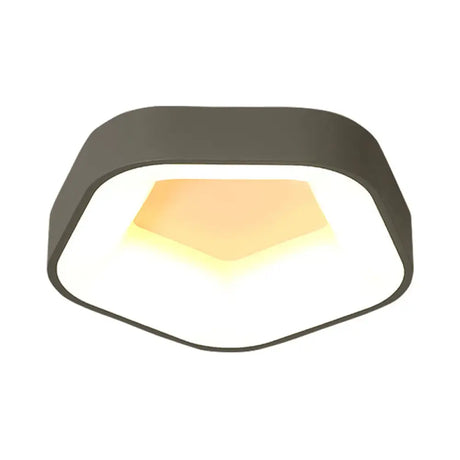 Acrylic Pentagon Flushmount Ceiling Led Light - Nordic Grey With White/Warm/Natural Lighting