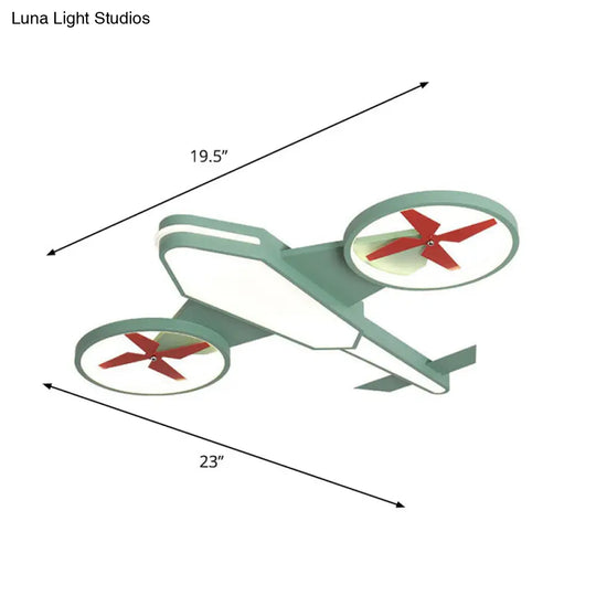 Acrylic Plane Led Flush Mount Ceiling Light - Warm Cartoon Lighting Fixture Green / 23