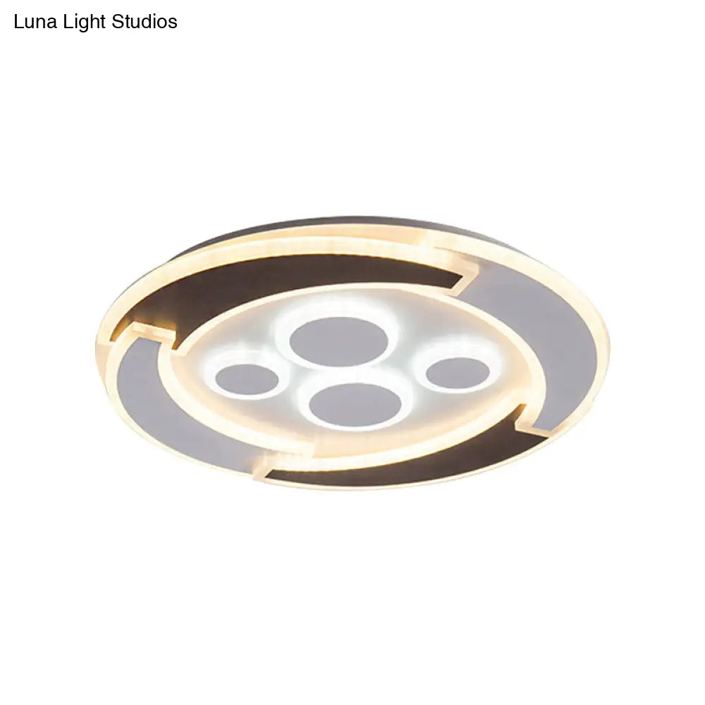 Acrylic Round Ceiling Lights - Modern Unique White Fixtures In 3 Colors
