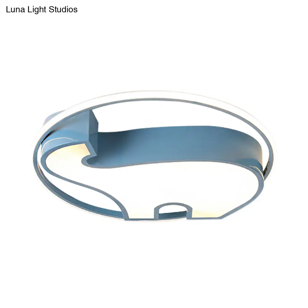 Acrylic Round Flush Mount Cartoon Ceiling Light For Bedroom