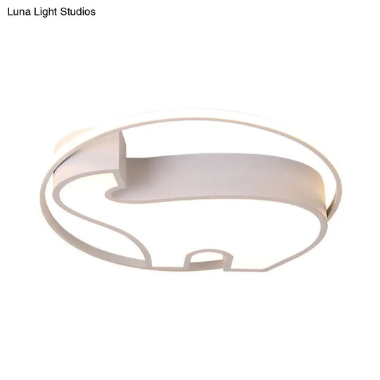 Acrylic Round Flush Mount Cartoon Ceiling Light For Bedroom