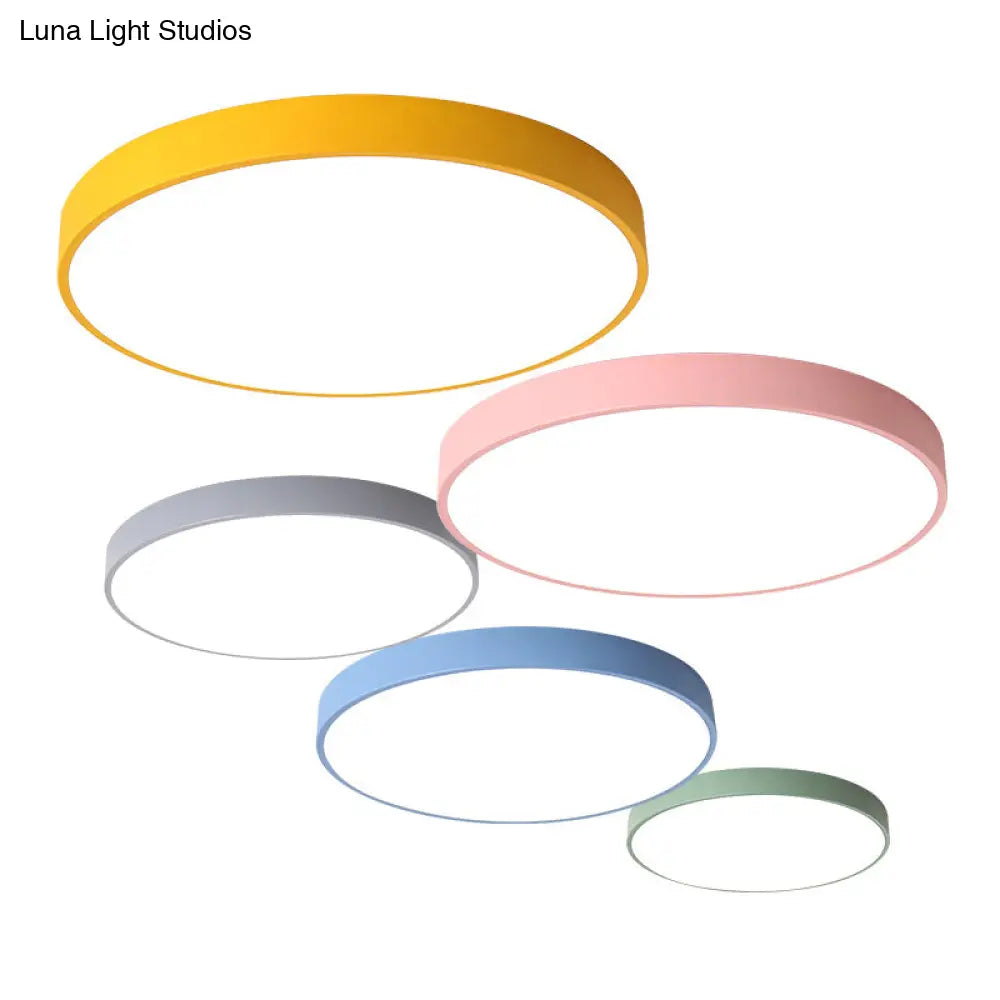 Acrylic Round Led Flushmount Ceiling Light For Kindergarten - Childrens Lighting