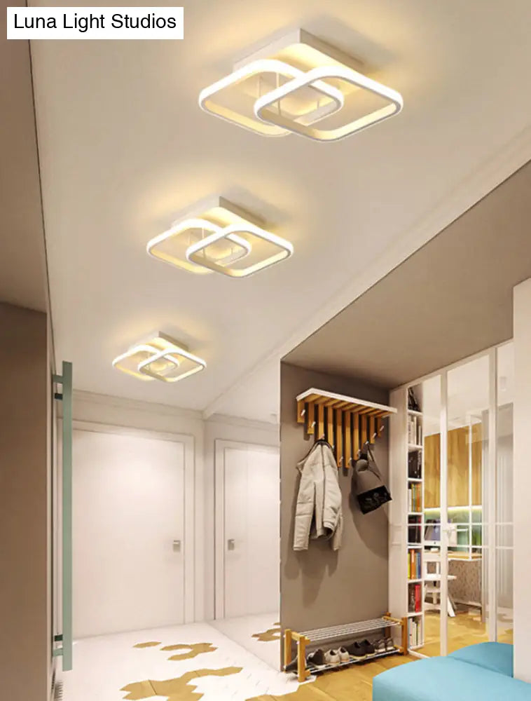 Acrylic Semi Flush Mount Light: Stylish Geometric Fixture For Hallway