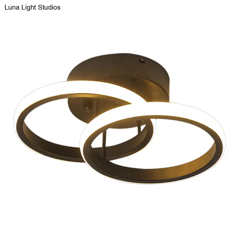 Acrylic Semi Flush Mount Light: Stylish Geometric Fixture For Hallway