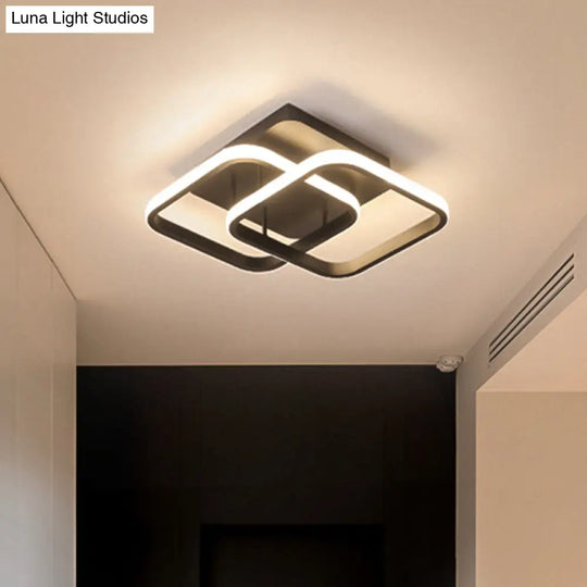 Acrylic Semi Flush Mount Light: Stylish Geometric Fixture For Hallway
