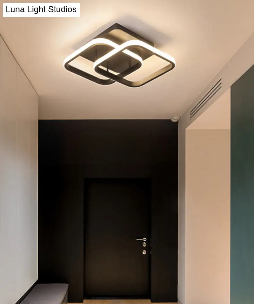 Acrylic Semi Flush Mount Light: Stylish Geometric Fixture For Hallway