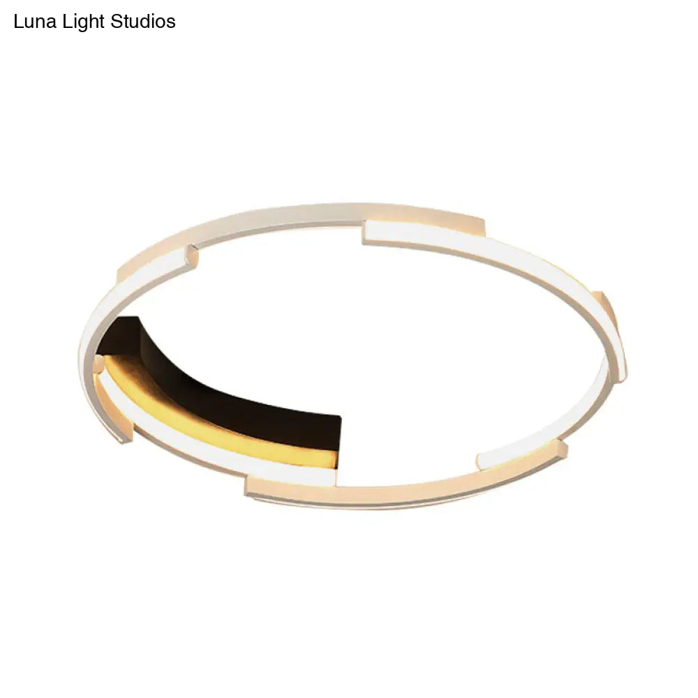 Acrylic Spliced Ring Led Flush Mount Light In White/Black - Ideal For Bedroom 16.5/19.5 Dia