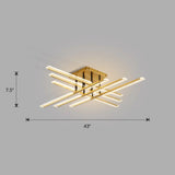 Acrylic Sticks Led Ceiling Light Fixture - Nordic Gold Semi Flush Mount For Bedroom / 43 Warm