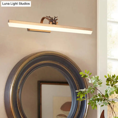 Adjustable Arm Led Wall Mount Light With Antler Design - 17/23/31.5 Wide Acrylic Bathroom Lighting