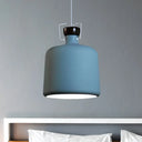 Adjustable Cord Metal Pendant Ceiling Lamp In White/Black - Modern Hanging Light Fixture For Living