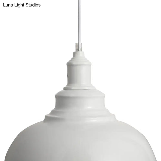Adjustable Cord Pendant With Metal Dome Shade In Retro Black/Gray - 12’/14’/16’ W