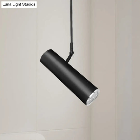 Adjustable Cylinder Led Pendant Light In Black: Warm/White 11’/19’ Height Black / 11’ White