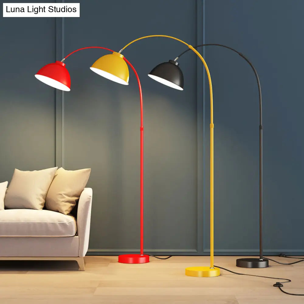 Adjustable Domed Floor Lamp With Metal Stand - Stylish Living Room Lighting
