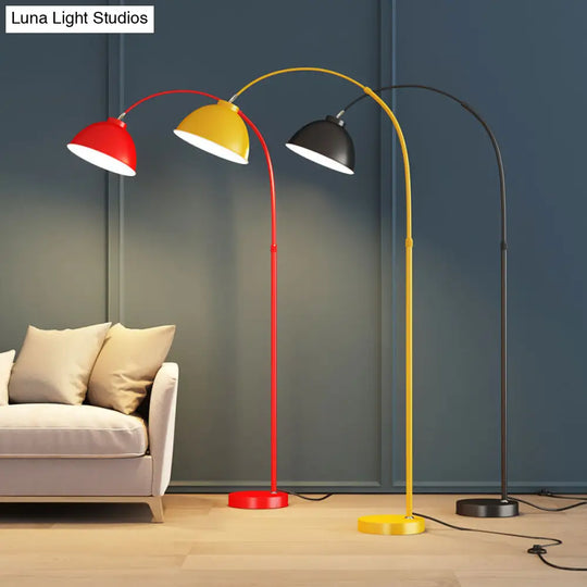 Adjustable Domed Floor Lamp With Metal Stand - Stylish Living Room Lighting